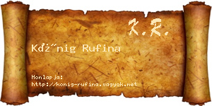 Kőnig Rufina névjegykártya